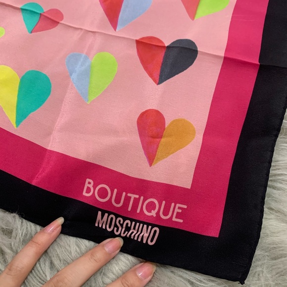 Moschino - Heart Silk Scarf - Picture 3 of 5